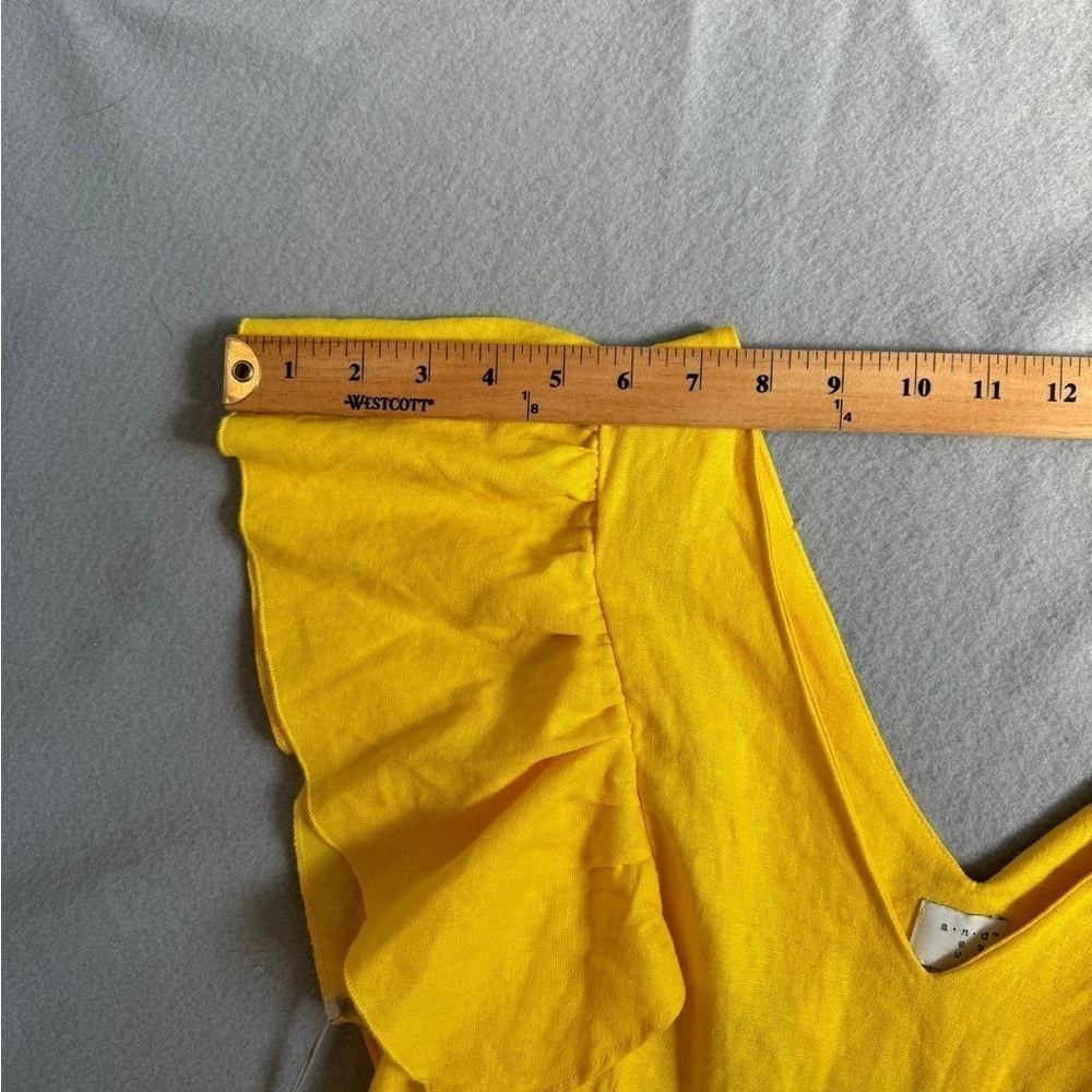 A NEW DAY Yellow Flutter Sleeve A-line Mini Dress Size 4 - Picture 3 of 10